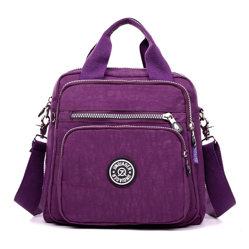 Tas Vrouwen Stijl Waterdichte Nylon Tas Crossbody Tas Mode Mama Schouder Multi-Functionele Rugzak: Gorgeous Purple
