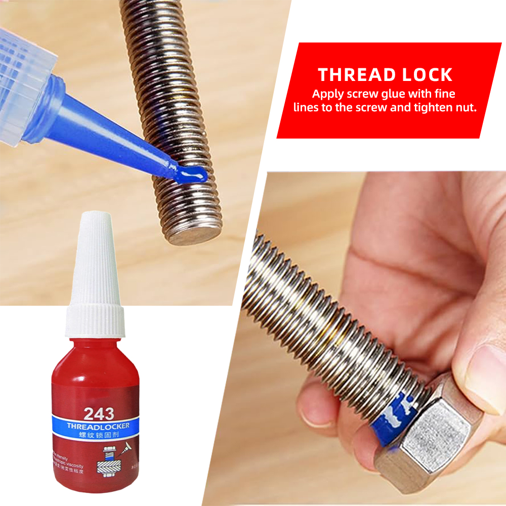 Threadlocker 243 Pegamento líquido azul para tornillos Agentes de bloqueo de rosca Bloqueo Extra fuerte Selladores adhesivos de sellado antisueltos ajustados