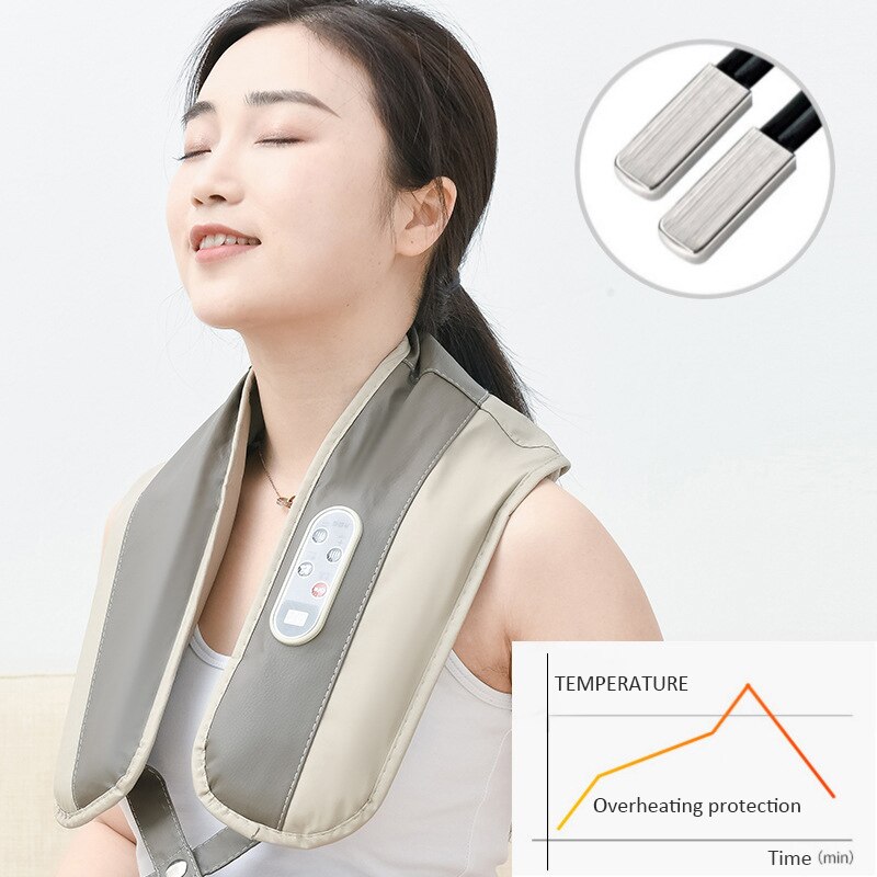 Masseur électrique de cou et de dos en forme de U, pétrissage thermique, infrarouge, Shiatsu, coups de cou, châles de Massage cervicaux, dispositif de soulagement de la douleur
