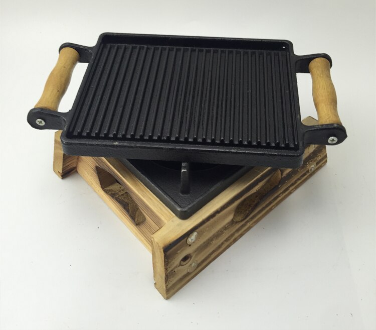 mini cast iron barbecue grills bbq grill for home picnic restaurant hotel teppanyaki table top barbecue stove 024-2