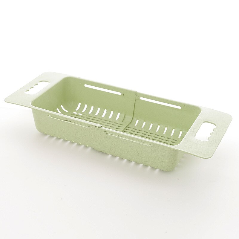 Évier Végétale Réglable Porte-Fruits Plat Séchage Grille Paille Vidange Panier De Rangement De Cuisine Vaisselle Rack De Stockage Panier de Lavage: Green
