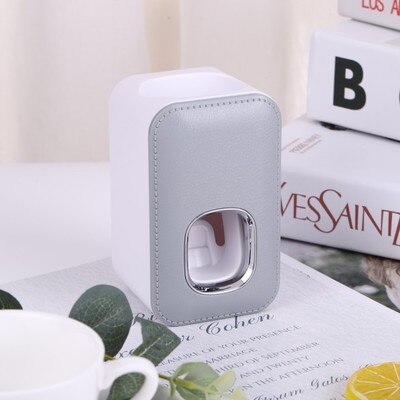 Distributeur mural automatique de dentifrice et porte-brosse, ensemble d'accessoires de salle de bains, pressoir de pâte à dents, distribution toilette, outil de suspension: grey-B