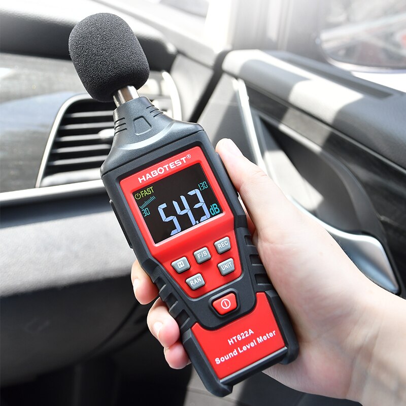 Digital Sound Level Instrument Indicator Audio Level Meter Noise Measuring 30-130 dBA Meter Mini Decibel Monitor HABOTEST HT622A