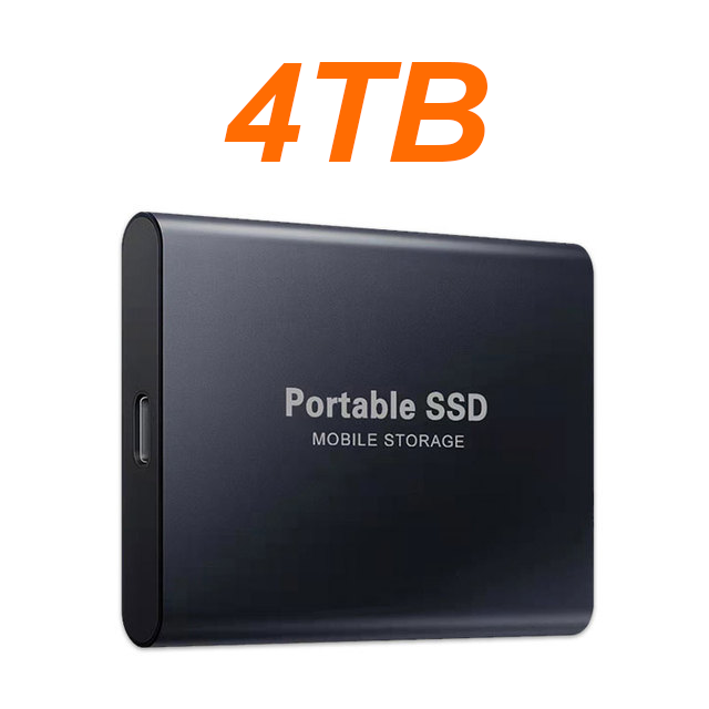 Bærbar ekstern harddisk 1tb støjsvag solid state-drev 2tb 4tb mobil disk højhastigheds-ssd til pc, bærbar computer, hjemme og kontor: Hvid