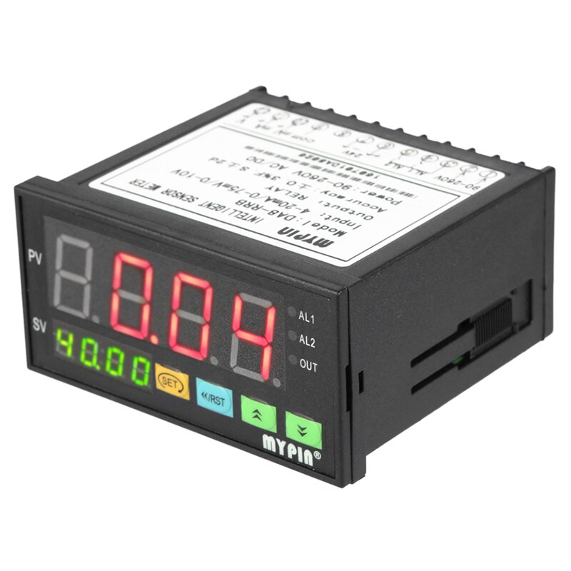 Mypin digital sensormeteret multi-funktionelle intelligent led display 0-75mv/4-20ma/0-10v 2 relæ alarmudgang  da8- rrb