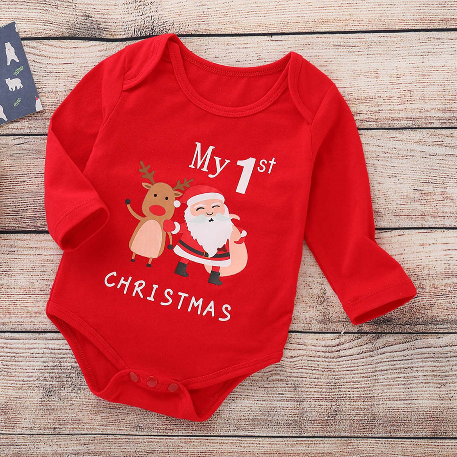 Cartoon Brief Baby Bodys Outfit Kleinkind Baby Mädchen Jungen Langarm Weihnachten Gedruckt Spielanzug-bodysuit Neugeborenen Kleidung Bebes