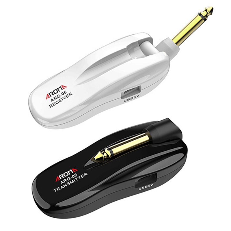 AROMA 5.8GHz Wireless Guitar System Wireless Audio Electric Guitar Transmitter Receiver 4 Channels Battery Rechargeable: Default Title