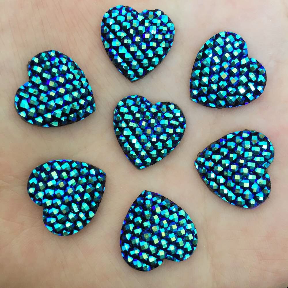 40Pcs Ab Hars 16Mm Hart Plaksteen Rhinestone Ornamenten Diy Wedding Applicaties Knoppen SD26 * 2: Black