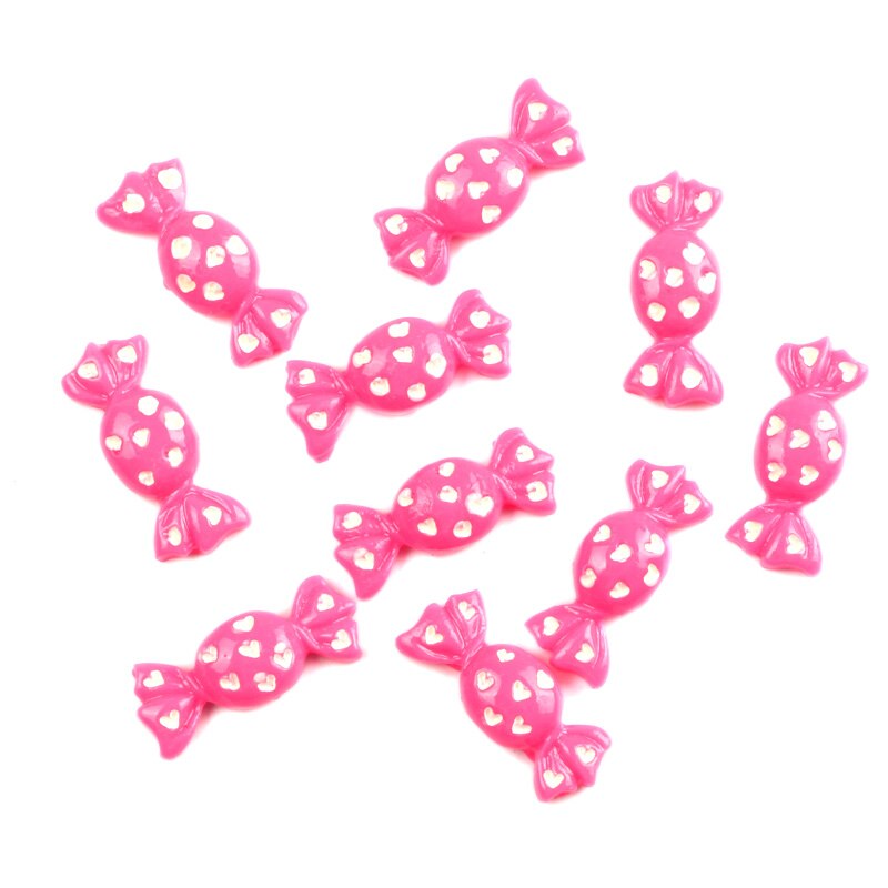 20Pcs Mixed 23x9mm Candy Resin Decoration Craft Flatback Cabochon Embellishments For Scrapbooking Cute Diy Accessories: Rose Red