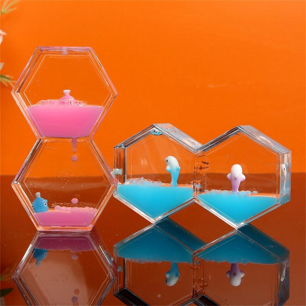 Sablier liquide huile de bureau décoratif , deux losanges, jouets pour enfants à Surface lisse