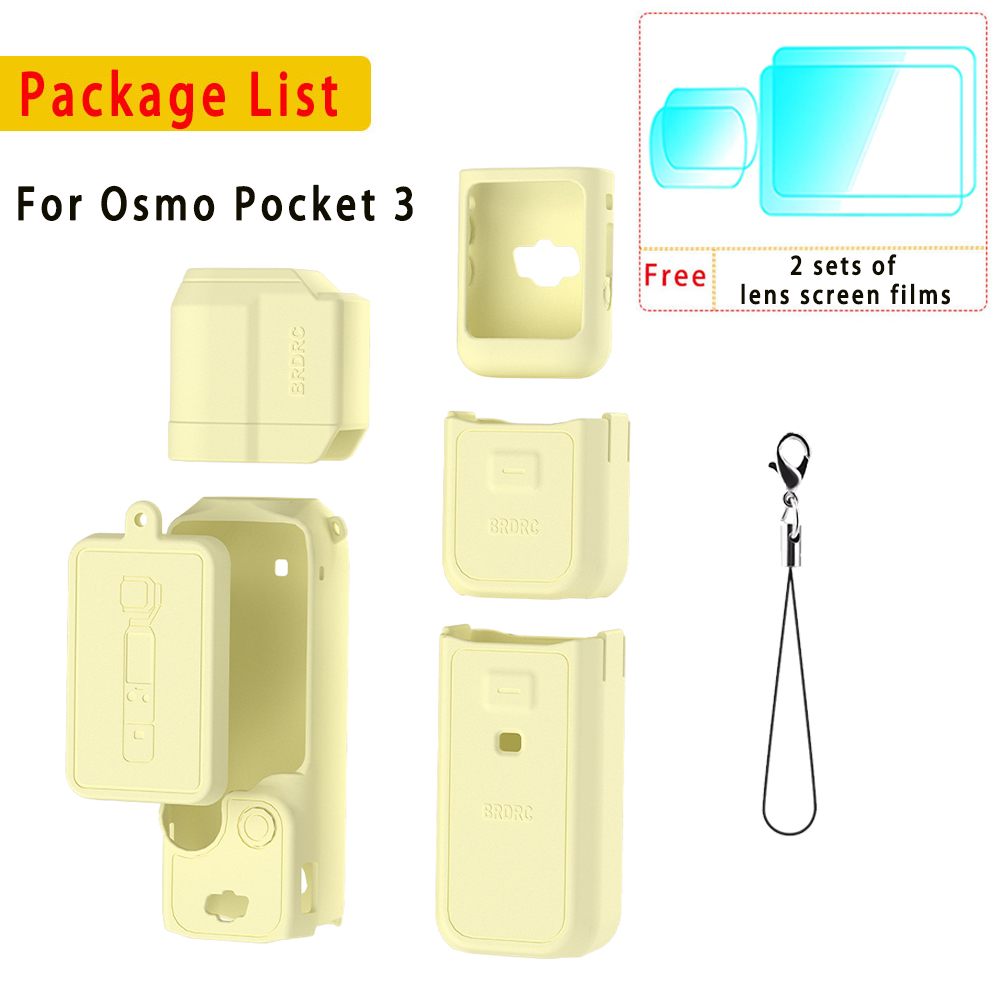 Silicone Cover for Dji Pocket 3 Protective Case Anti-Scratch Handle Soft Sleeve Skin Lens Cap, For Dji Osmo Pocket 3 Accessories: Blue color