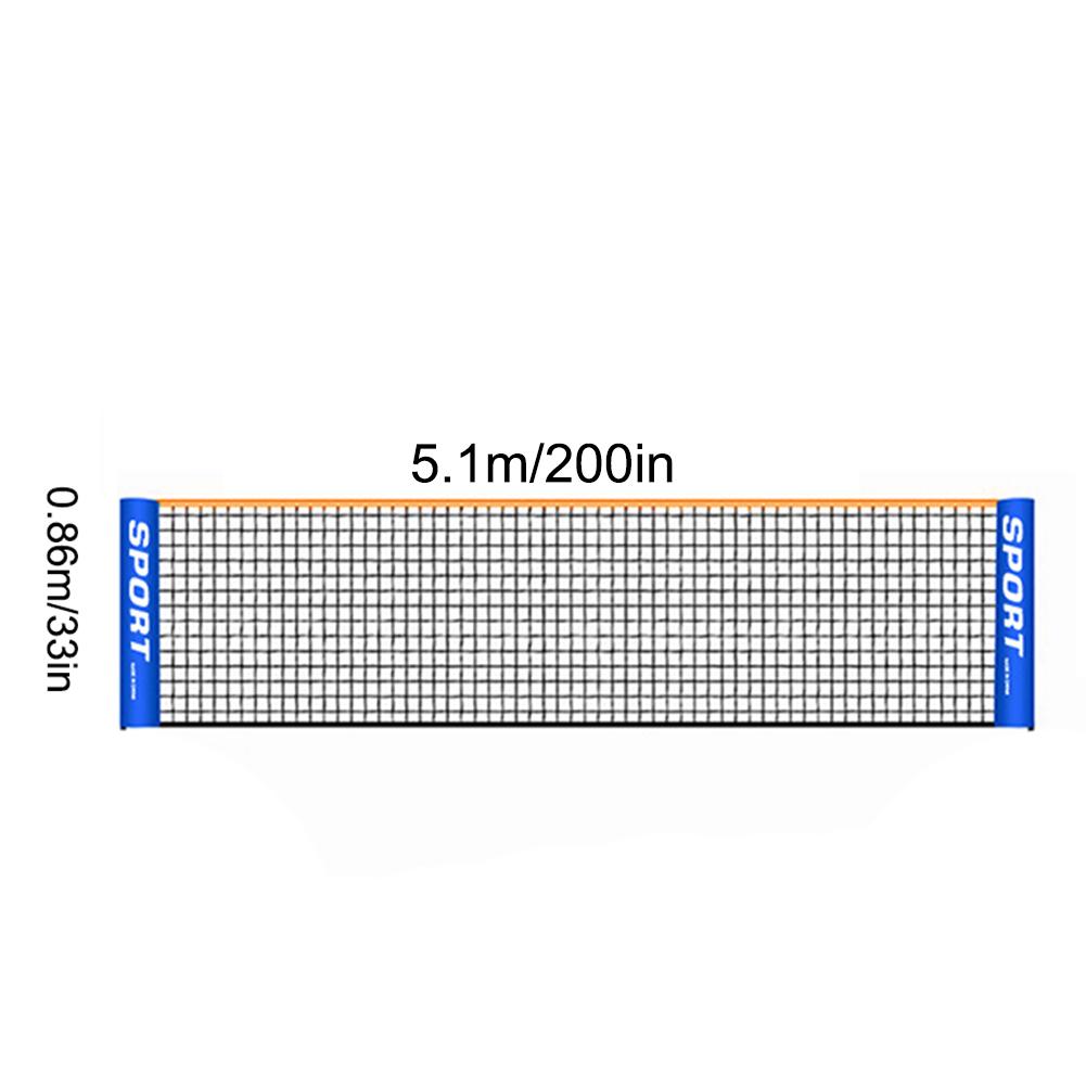 3.1-6.1M Draagbare Standaard Badminton Net Professionele Badminton Training Vierkante Mesh Tennis Badminton Vierkante Netto Shuttle Netto: 5.1m