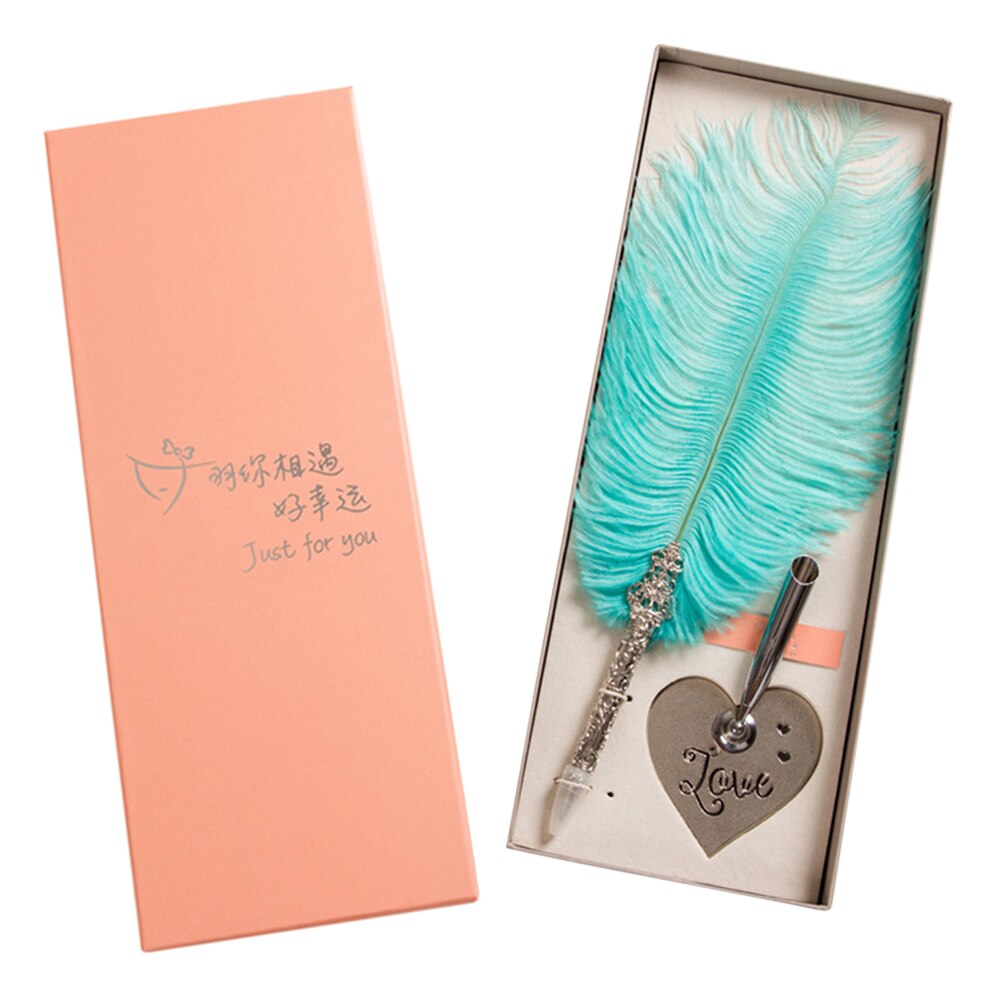 Veer Dip Pen Set Briefpapier Geschenkdoos Kalligrafie Vintage Retro Schrijven Vulpen Met Hartvormige Pen Houder Stand: F