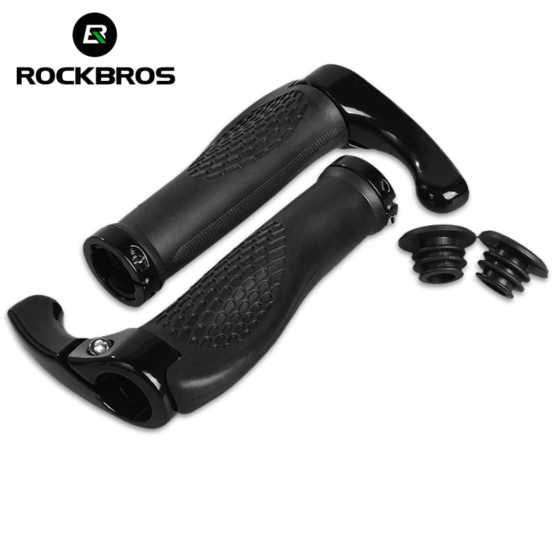 Rockbros Fiets Grip 1 Paar Ergonomische Anti-Slip Aluminium Rubber Fiets Stuur Grips 2.2Cm Diameter Lock-On cover Mtb Road Deel