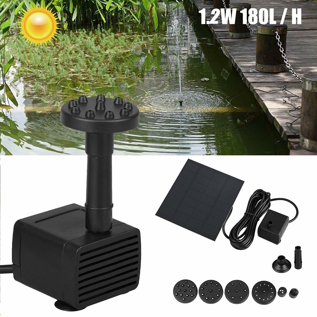 Mini Solar Power Water Fountain Garden Swim Pool Pond 30-60cm Outdoor Solar Panel Bird Bath Floating Water Fountain Pump Garden