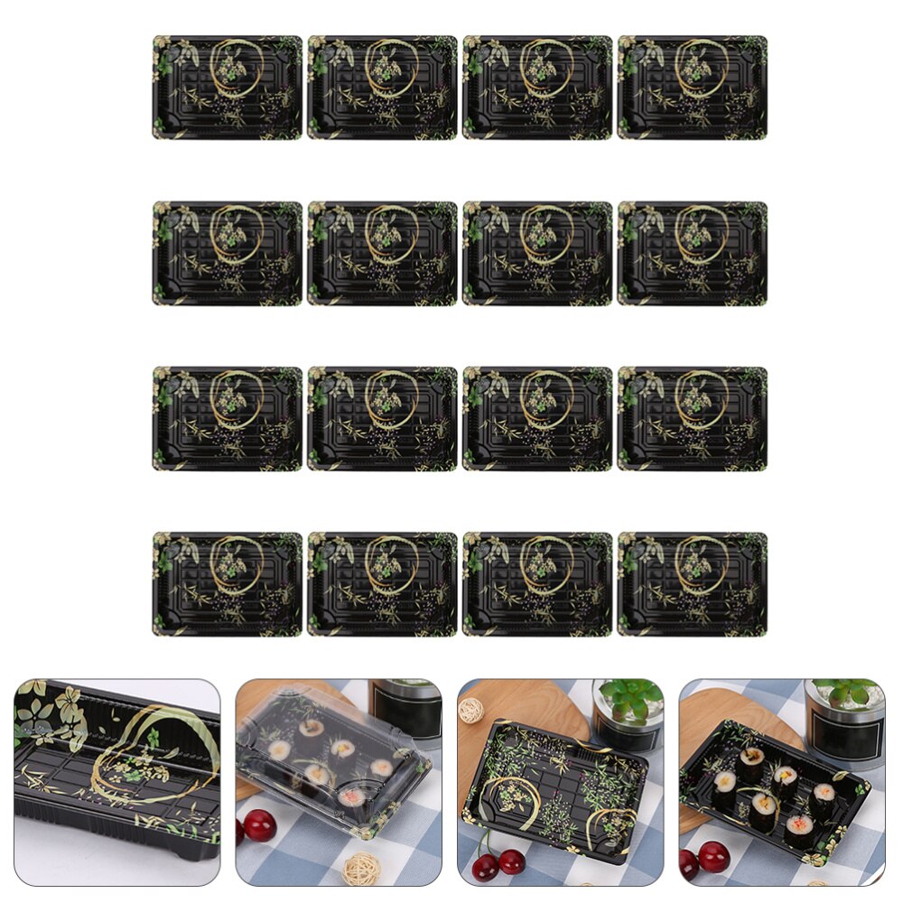 25pcs Disposable Sushi Take Out Box Carry Out Box Fruit Cake Packing Container