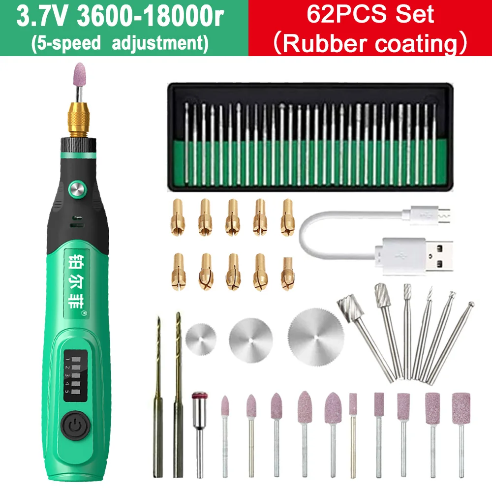 0, 5-18000r 3600 v Elektro bohrer Mini-Schleifer Graveur Rotations werkzeug für Metall glas Keramik Schleifen Gravur Schneiden Polieren: green