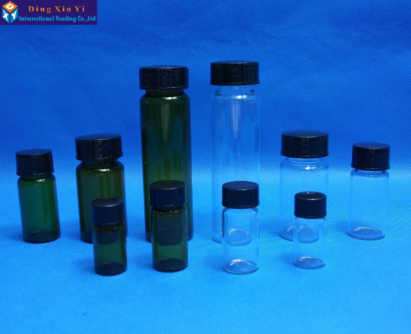 3ML Capacity 10pcs/lot brown glass vial Clear Liquid Sampling Sample Glass Bottles Vials Screw cap