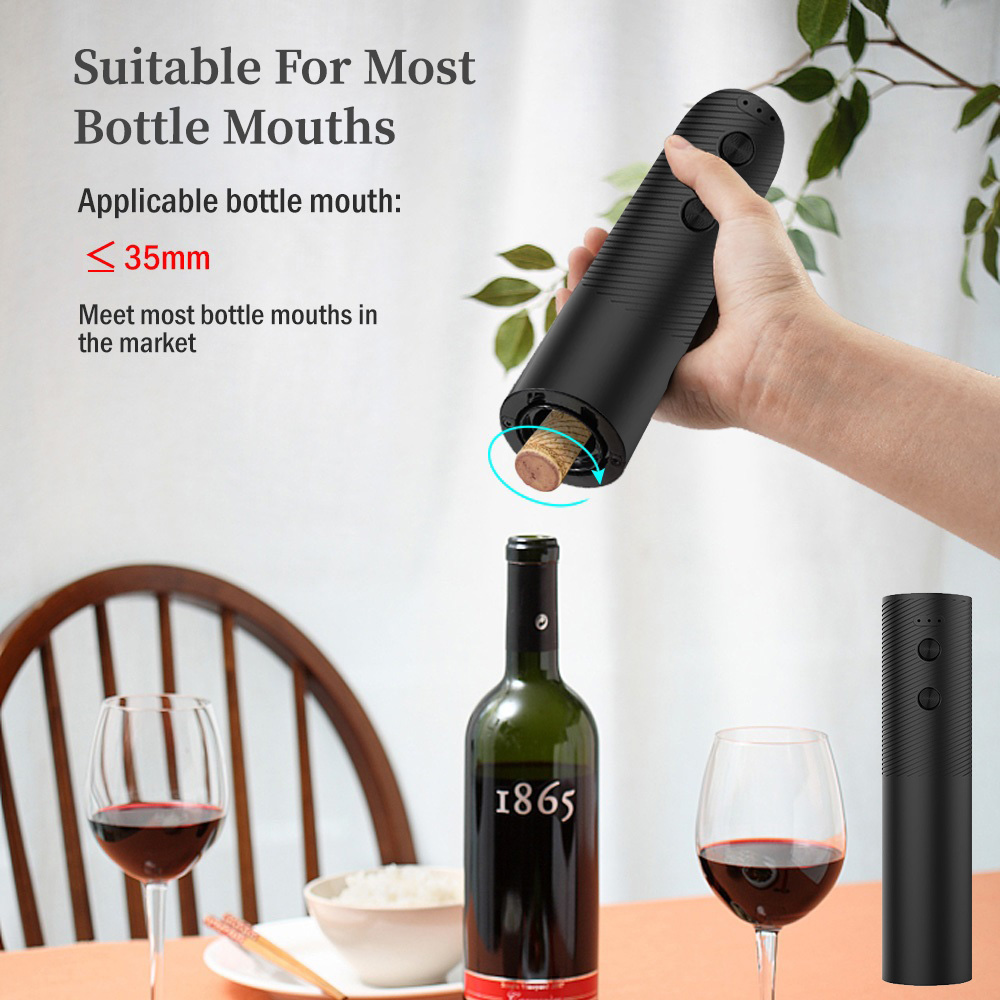 Abridor de botellas de vino automático, sacacorchos de vino eléctrico recargable por USB, herramientas de vino con botón de un clic, productos de cocina y Bar