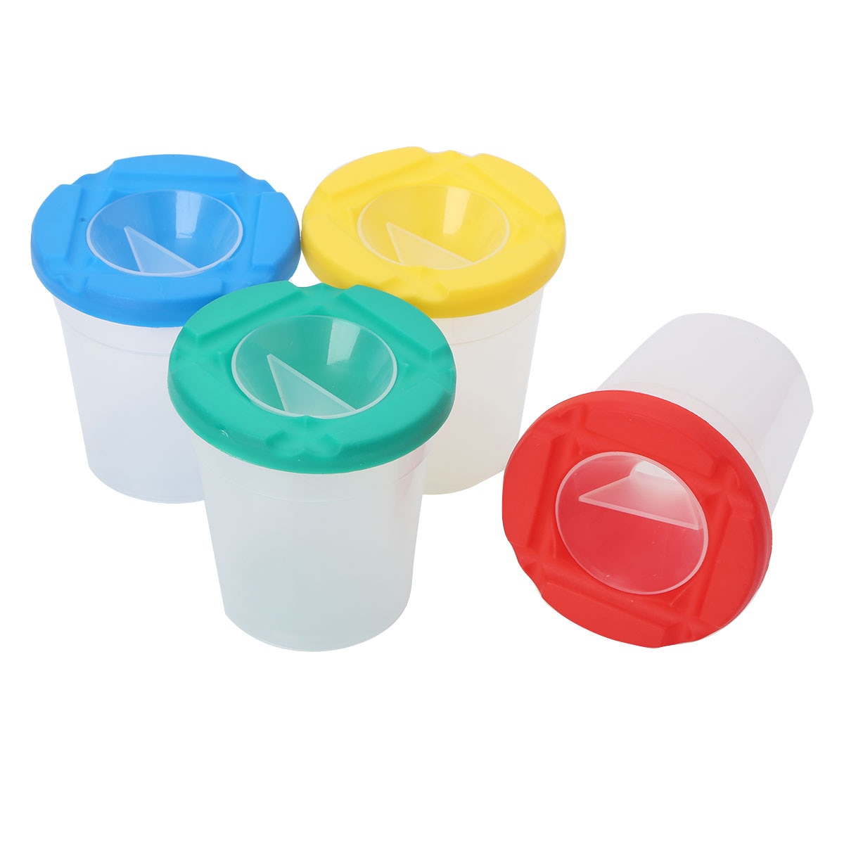 4 Stuks Diverse Kleur Morsbestendig No-Spill Verf Cups Containers Met Deksels En Stoppers Schilderen Supply Voor Kids