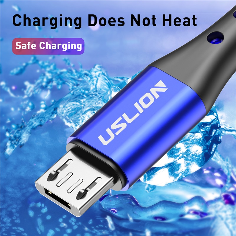 USLION 3m Micro USB câble Android pour Xiaomi Redmi Note 5 Pro téléphone 3A charge rapide pour Samsung S7 Micro chargeur câble de données