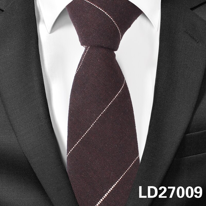 Jeans Neck Ties For Men 6cm Skinny Denim Cotton Ties Casual Solid Necktie Plaid Narrow Gravata Business Suits Tie: LD27009