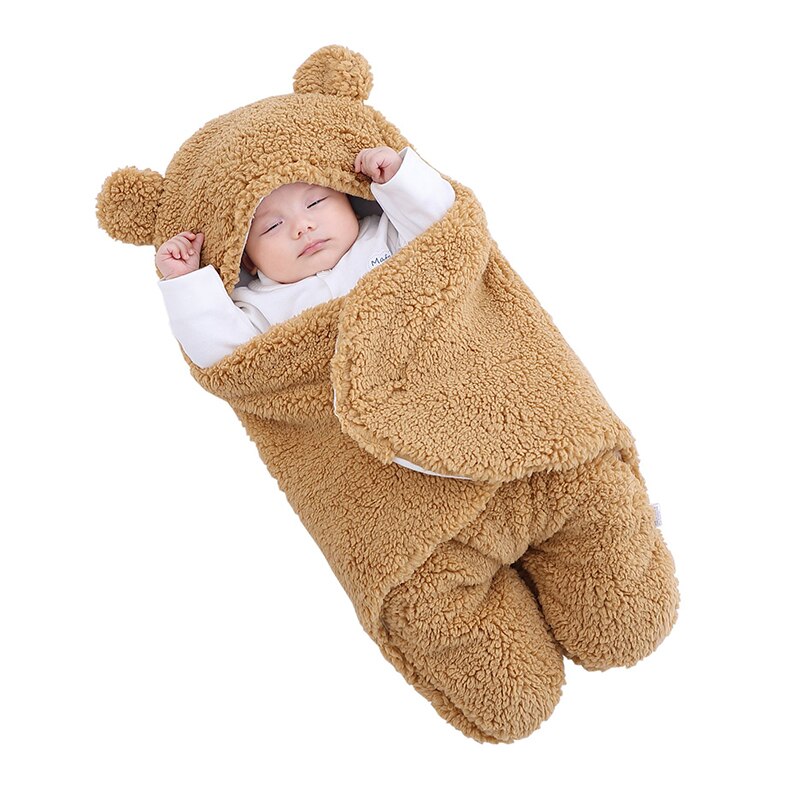 Baby Slaapzak Ultra-Zachte Pluizige Fleece Pasgeboren Ontvangen Deken Baby Jongens Meisjes Clothessleeping Nursery Wrap Inbakeren: Brown / 6M(1-3M)