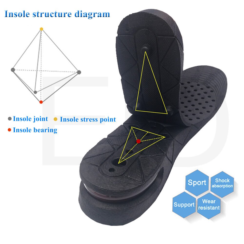 EiD 3-9cm Höer ErhöHenne Einlegesohle Kissen Höer Heben Verstellbaren schneiden Schuh Ferse EinfüGen Größer Frauen Männer unisex Fuß Pads