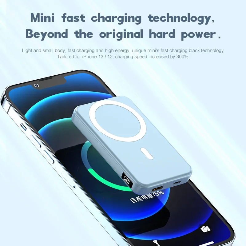 Mag-safe Portable Charger, 10000mAh Wireless Magnetic Power Bank with Stand USB C Fast Charging Battery Pack for iphone 16 15 14