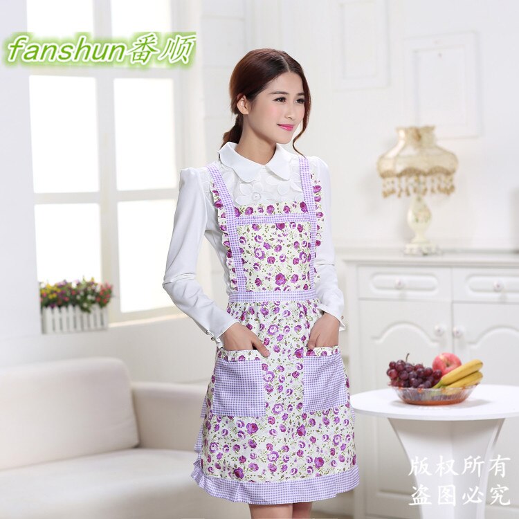 Waterproof Aprons Women Floral Apron Kitchen Restaurant Cooking Chef Bib Aprons Cartoon Pig Printed Stripe
