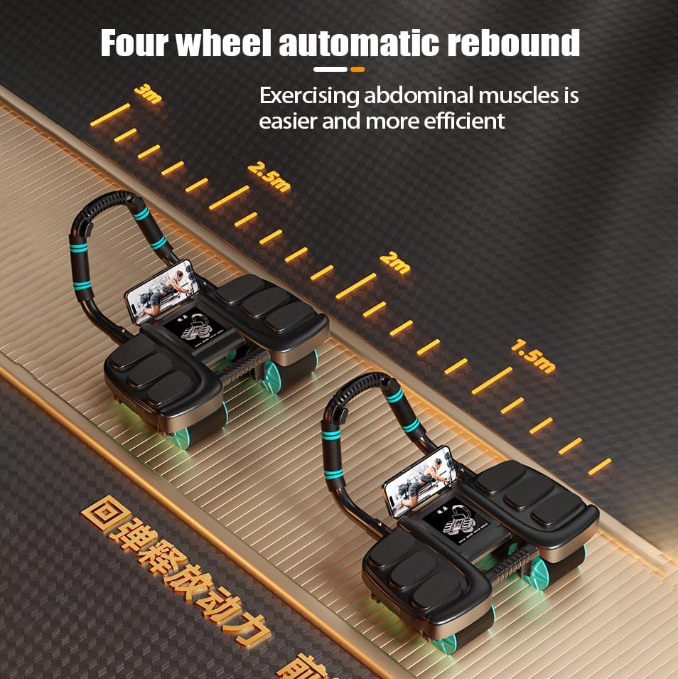 2025 rouleau de roue Ab avec Support de coude rebond automatique rouleau de roue abdominale quatre roues noyau entraînement roue abdominale