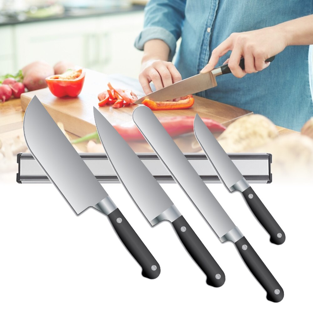 Magnetic Knife Holder Block Storage Holder Wall Mount Strong Magnetic Knife Stand Kitchen Accessories Organizer