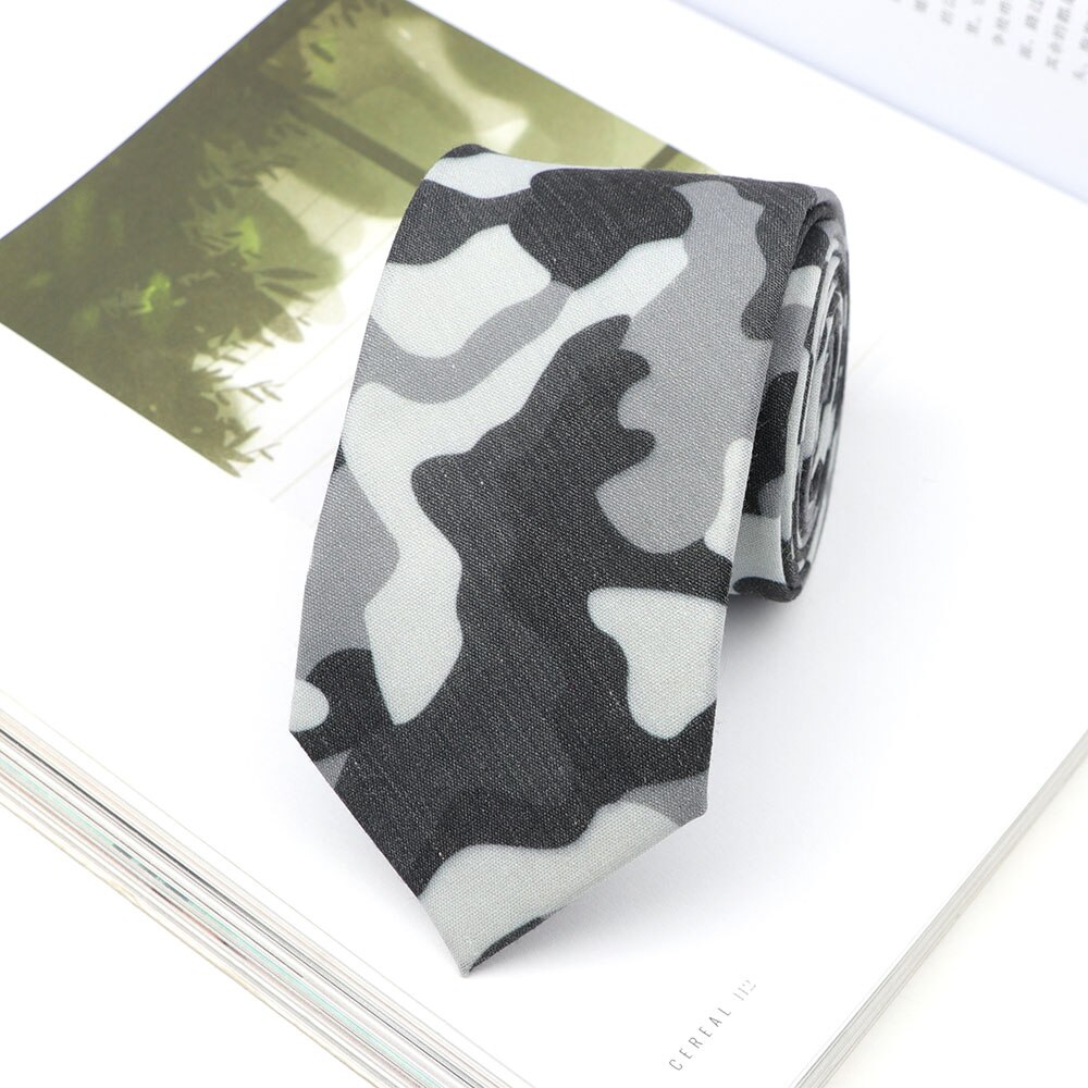 Cravate de Camouflage en coton et Polyester pour homme, nouveauté classique, noir, bleu, vert, militaire, costume de fête de mariage: 11