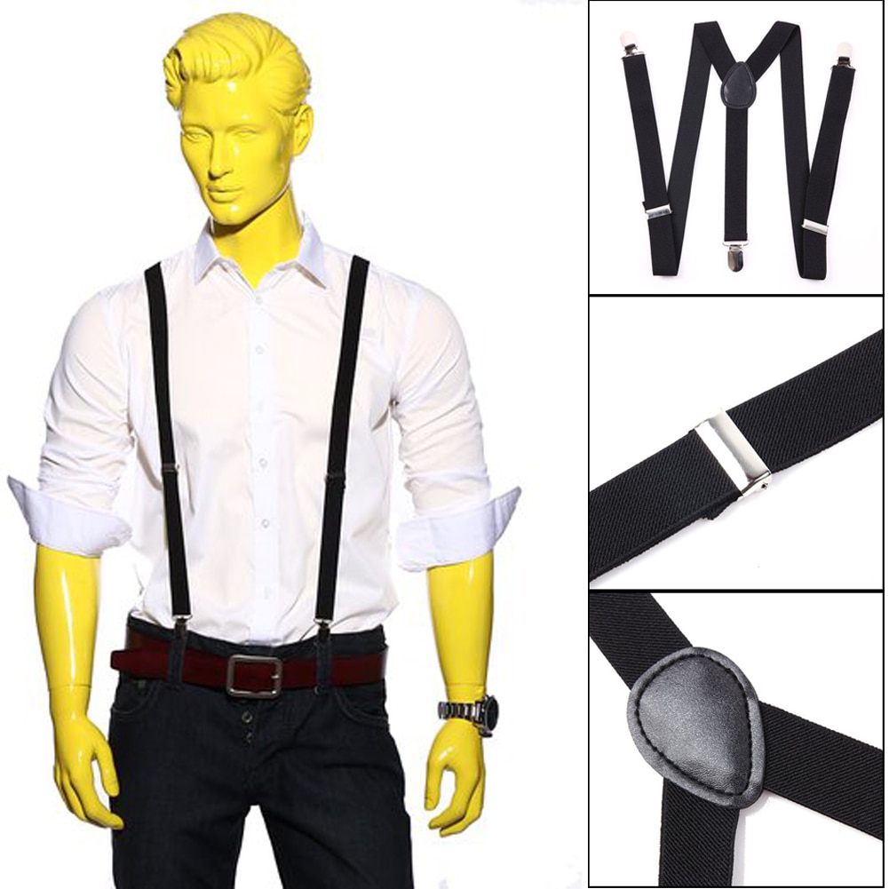 Bretels Mannen Bretels voor Vrouwen Jeans Broek Broek met Clip-on Bretels Elastische Bretels Zwart Wit Kleding Accessoires