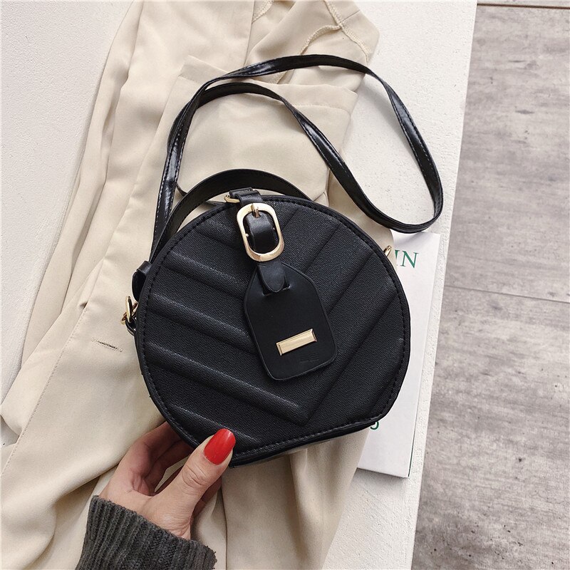 Populaire Tas Vrouwen Disc Zak Harde Cake Handtas Stijl Mode Westerse Stijl Women's Bag Leaf Patroon Schouder tas: Black