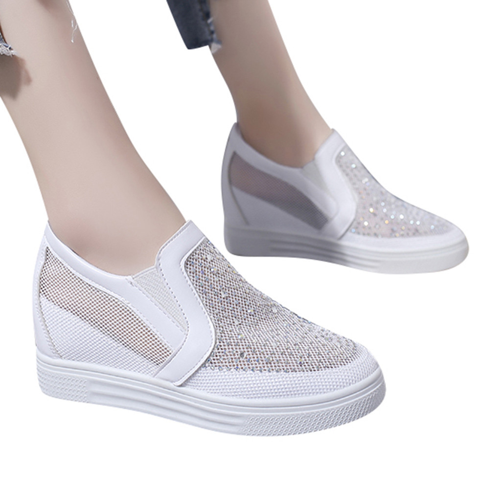 SAGACE Sandalen Vrouw Strass Mesh Dikke Zool Kleur Elastische Band Hoge Hak Grote Size Eervolle Mode Vrouwen Zomer Schoenen