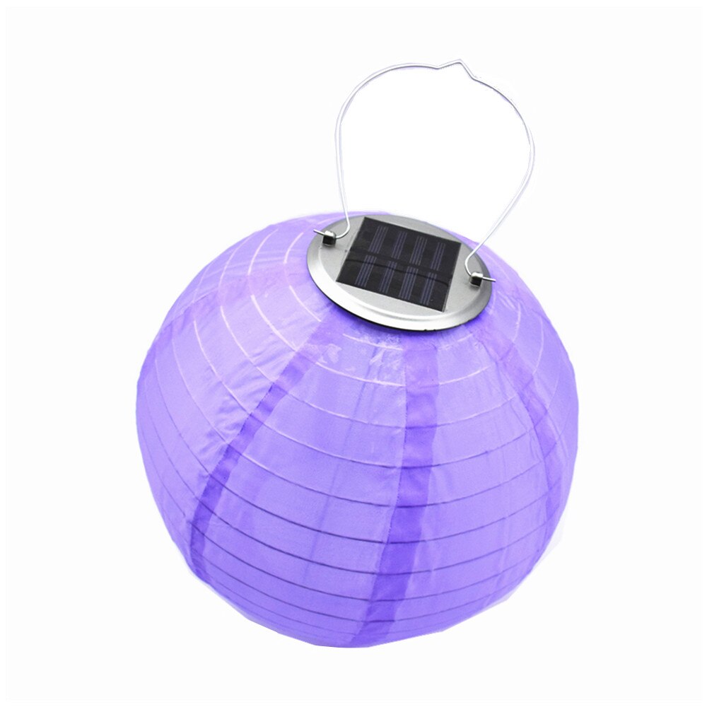 Luces de hadas solares de jardín para exteriores, linternas LED para festivales, lámpara colgante China para celebraciones, iluminación de paisaje impermeable en 7 colores: Purple