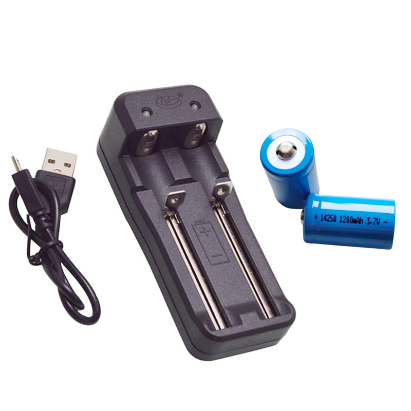 Wiederaufladbare 14250 Batterie LS14250 ER14250H 1/2-R6 1/2 AA 3,7 V 1200 mAh ER14250 Lithiumbatterien (2 Batterien + 1 Ladegerät): Ursprünglich Titel