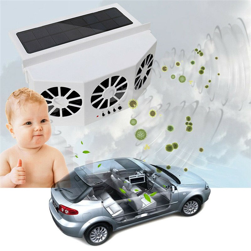 3 Cooler Auto Ventilator Zonne-energie Cooling Vent Uitlaat Draagbare Veilig Auto Voertuig Koeling Artefact Solar Auto Ventilator