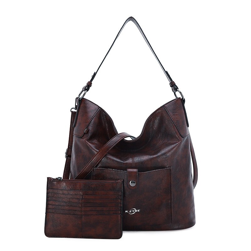 Yiyi 'S Grote Capaciteit Retro Effen Kleur Vrouwen Draagtas Cross Border Een Schouder Messenger Bag Leisure vrouwen Tas: Kl5208-687 10 Brown