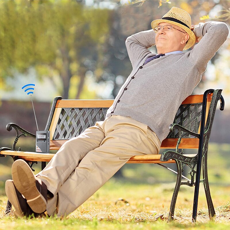 Portable Full Band Radio Receiver FM/AM/SW World Band with LCD Display Mini Pocket Radio with Buckle Receiver