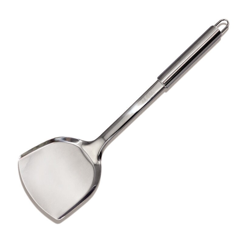1pc Stainless steel Solid Turner w/ Long Handle Classical upscale Spatulas Chef Cooking fry shovel Kitchen Tool Utensils 13&#39;&#39;