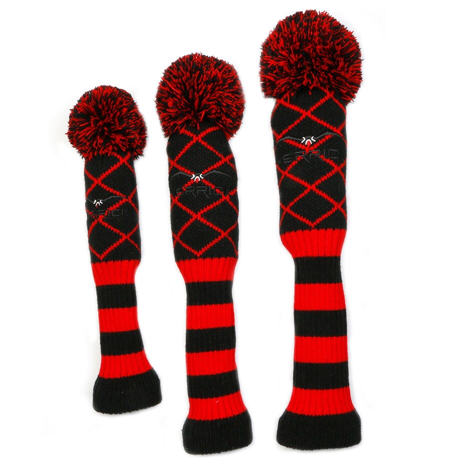 Clubs de golf couvre-chef laine tricot Clubs de Golf ensemble pilote NO.3.5 Fairway bois couvre-chef 3 couleurs au choix: red black