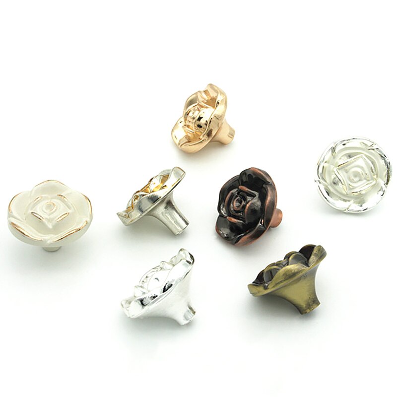 Vintage Roses Flower Shape Alloy Cabinets Knobs & Knobs Furniture Handles Door Knob Cabinet Drawer Pull Handle for Home Hardware