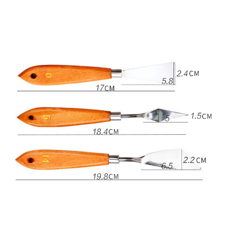 3pcs/Set Oil Painting Scrapers Metal Spatula Art Craft Calligraphy Palette Spatulas Perfect Artist Paint Accessories