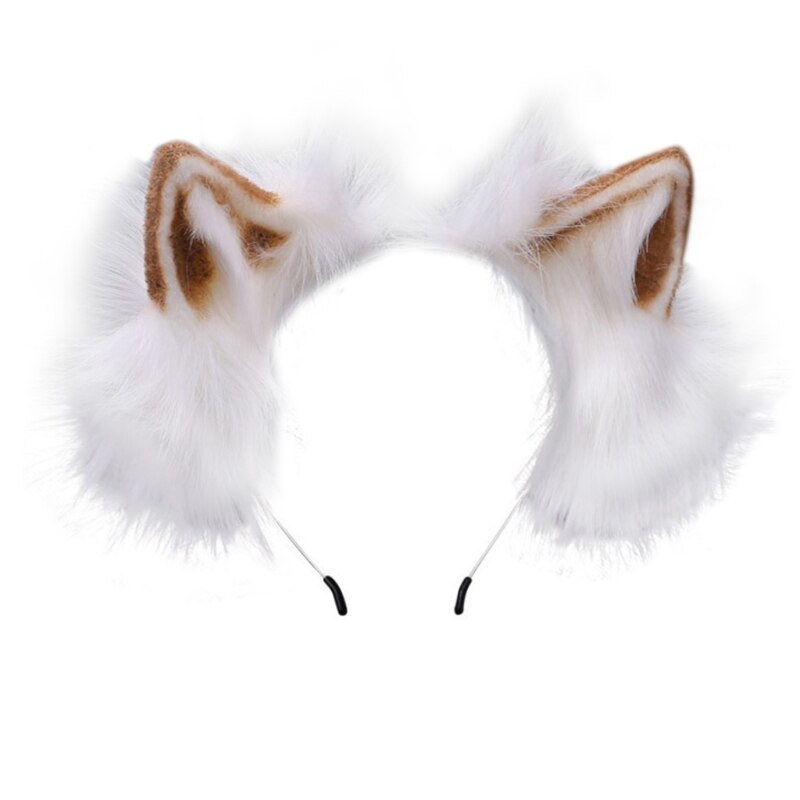 Furry Bendable Cat Ears Headband Flurry Plush Animal Lolita Cosplay Hair Hoop: CM