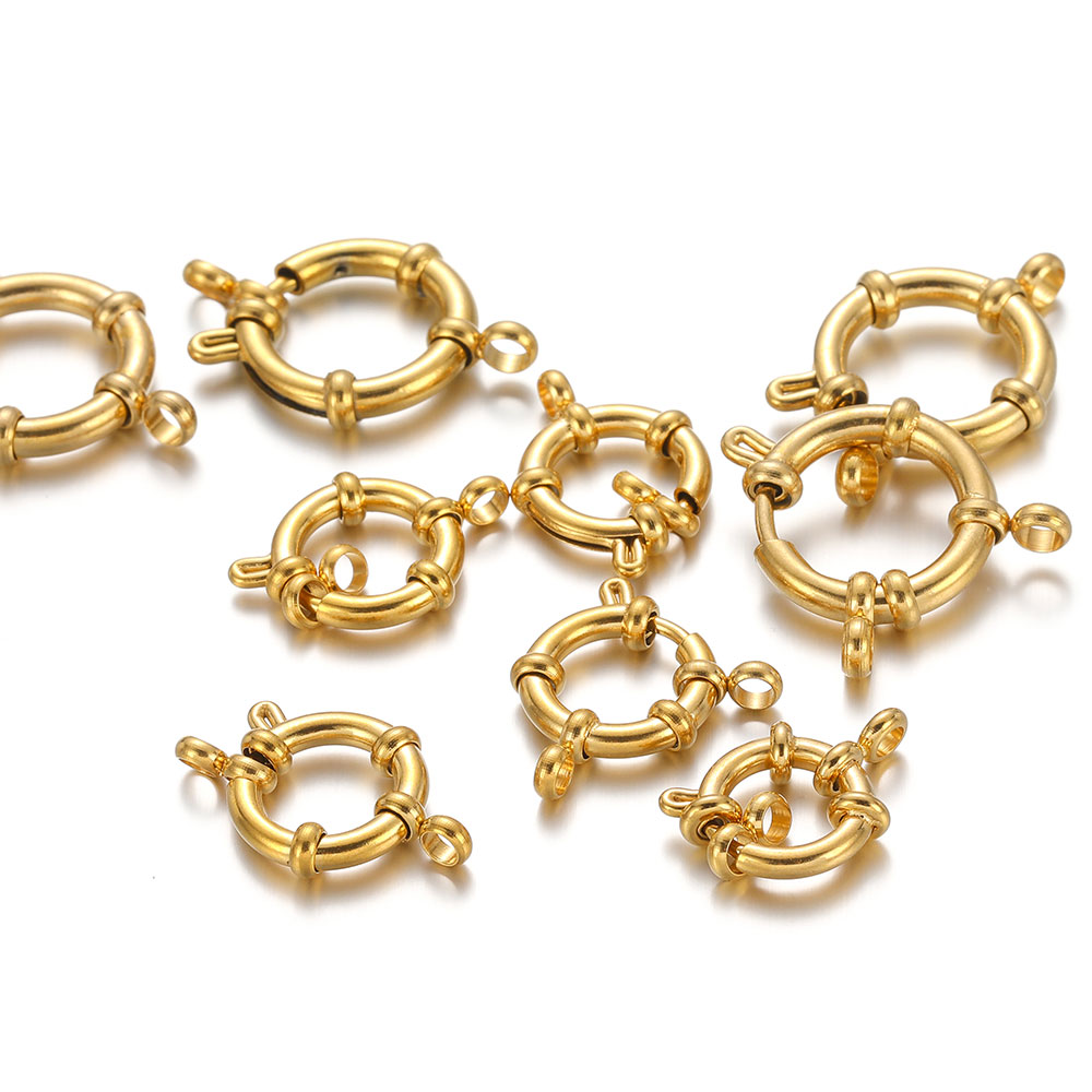 4 stuks roestvrijstalen ronde veerring sluitingen haken voor sluiting 8 connectoren armband ketting DIY sieraden maken