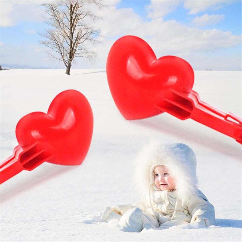 Hartvorm Sneeuw Sneeuwbal Maker Clip Maker Sneeuw Zand Mold Tool Winter Kids Kind Gxmb