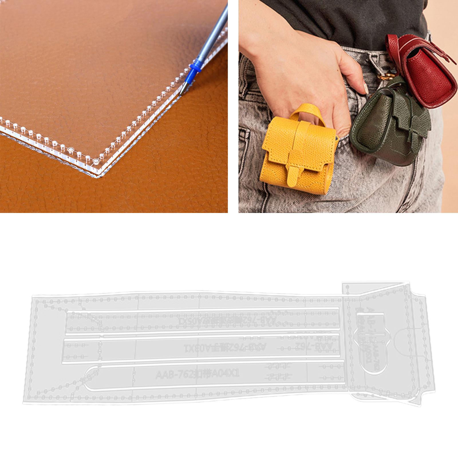 Leathercraft Template Leather Craft Pattern Supplies Handmade Stencil Tools for Coin Purse Mini Bag Crafting Sewing Designers
