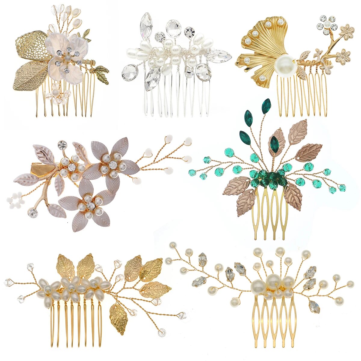 Peineta para el pelo de novia con perlas de cristal, tocado con diamantes de imitación, pinza para el pelo para novia, diademas, accesorios, joyería